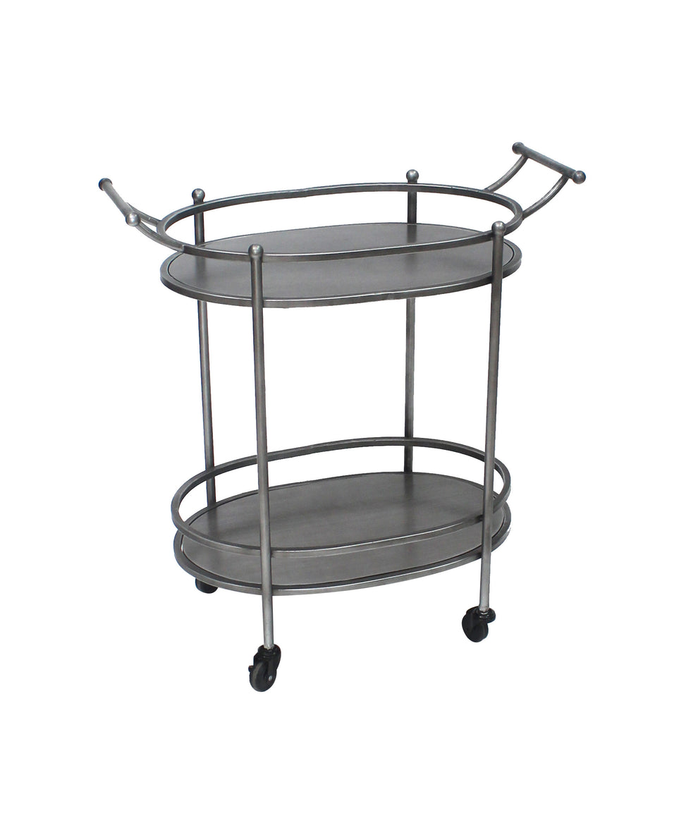 Bronze Antique Oval Service Cart By Homeroots | Bar Carts | Modishstore - 3