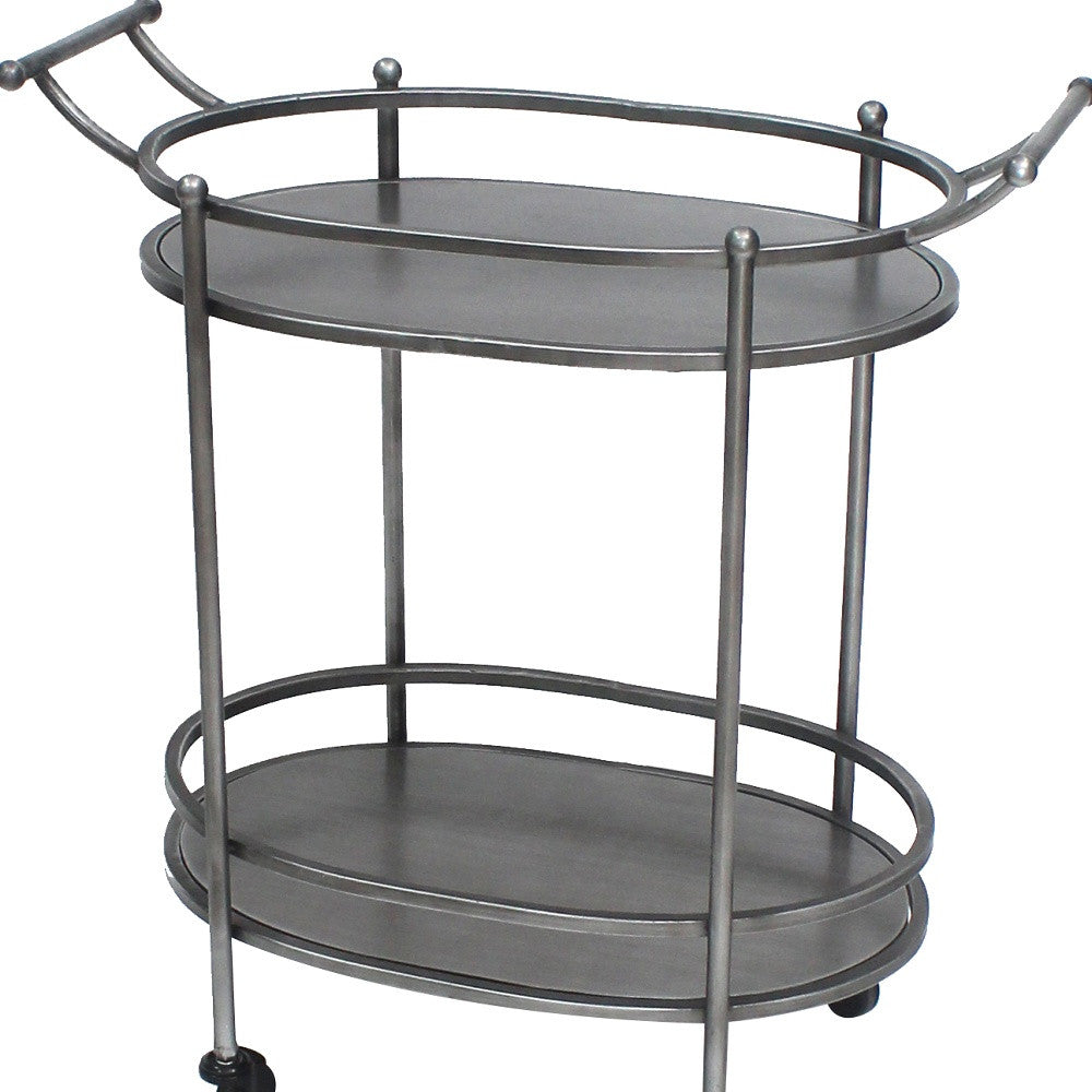 Bronze Antique Oval Service Cart By Homeroots | Bar Carts | Modishstore - 4