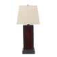 Burgundy Metal Brick Pattern - Table Lamp By Homeroots | Table Lamps | Modishstore