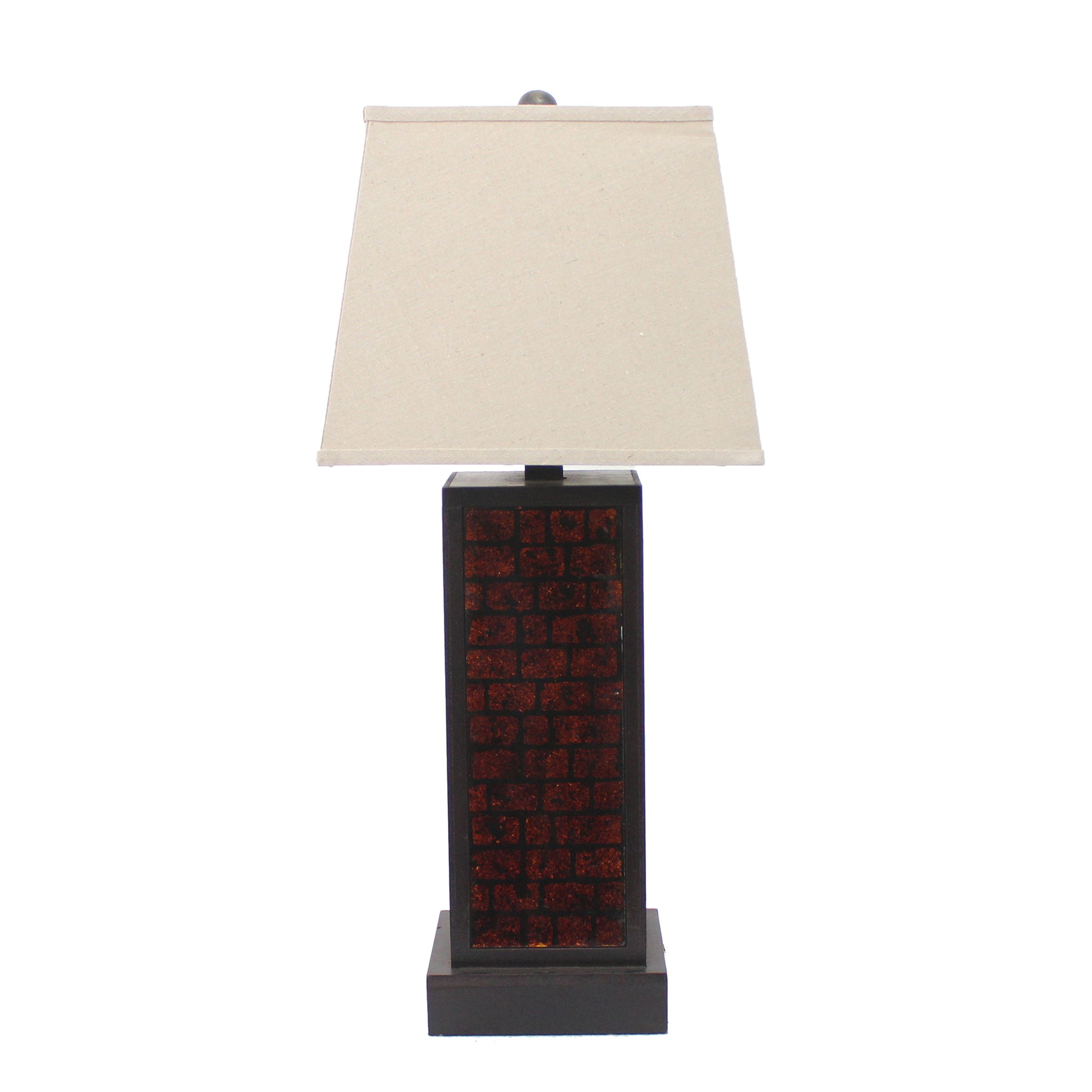 Burgundy Metal Brick Pattern - Table Lamp By Homeroots | Table Lamps | Modishstore