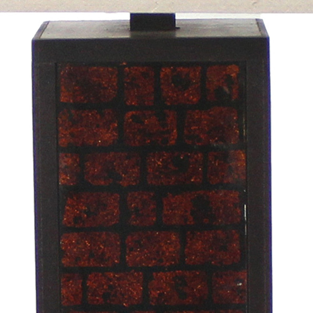 Burgundy Metal Brick Pattern - Table Lamp By Homeroots