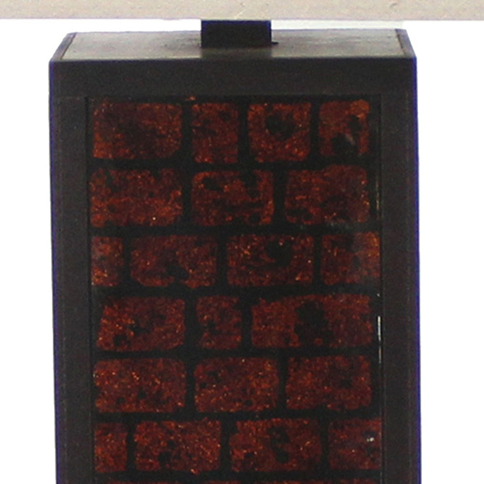 Burgundy Metal Brick Pattern - Table Lamp By Homeroots | Table Lamps | Modishstore - 3