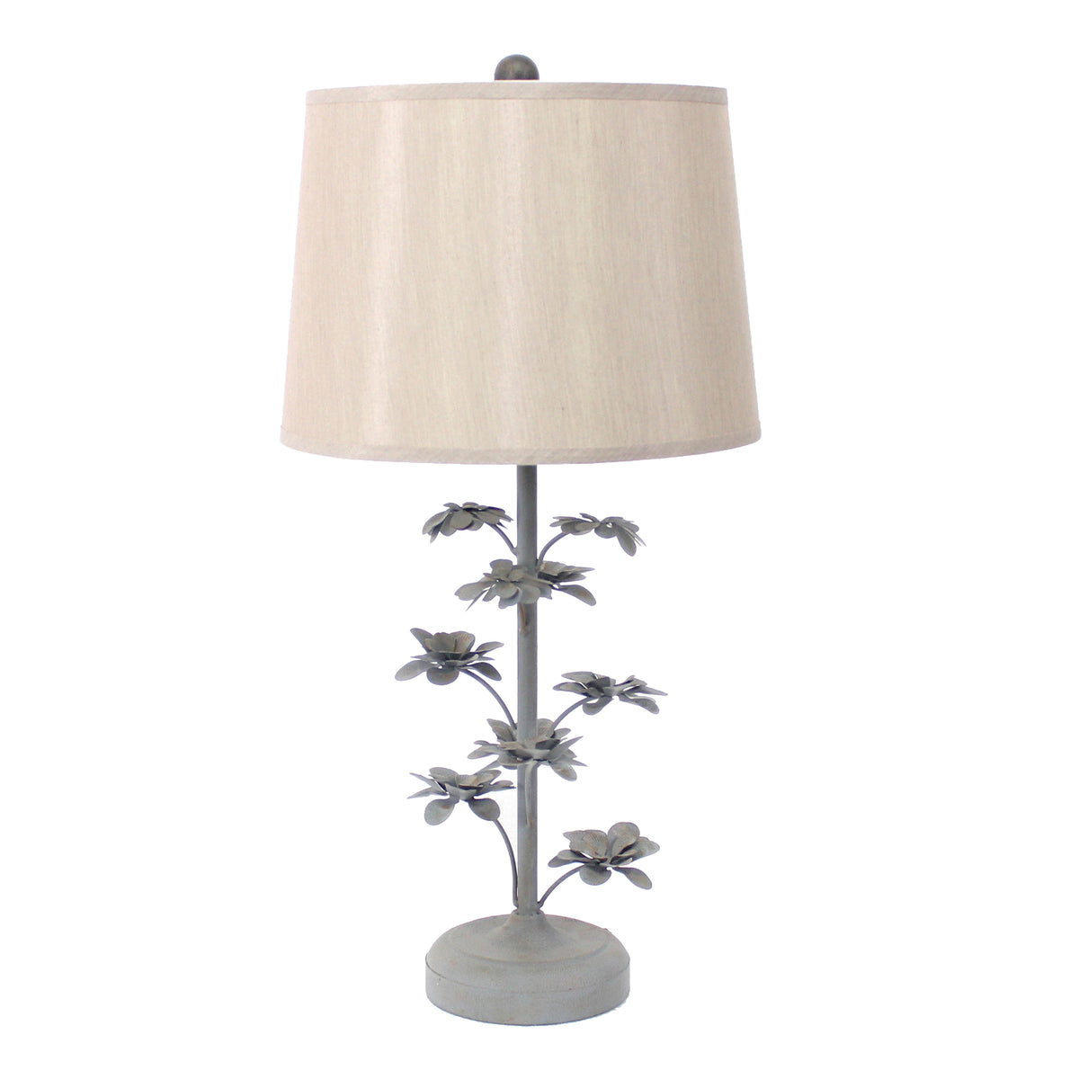 Gray Rustic Flowering Tree - Table Lamp By Homeroots | Table Lamps | Modishstore