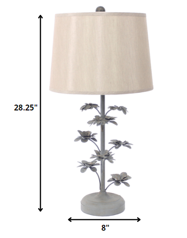Gray Rustic Flowering Tree - Table Lamp By Homeroots | Table Lamps | Modishstore - 5