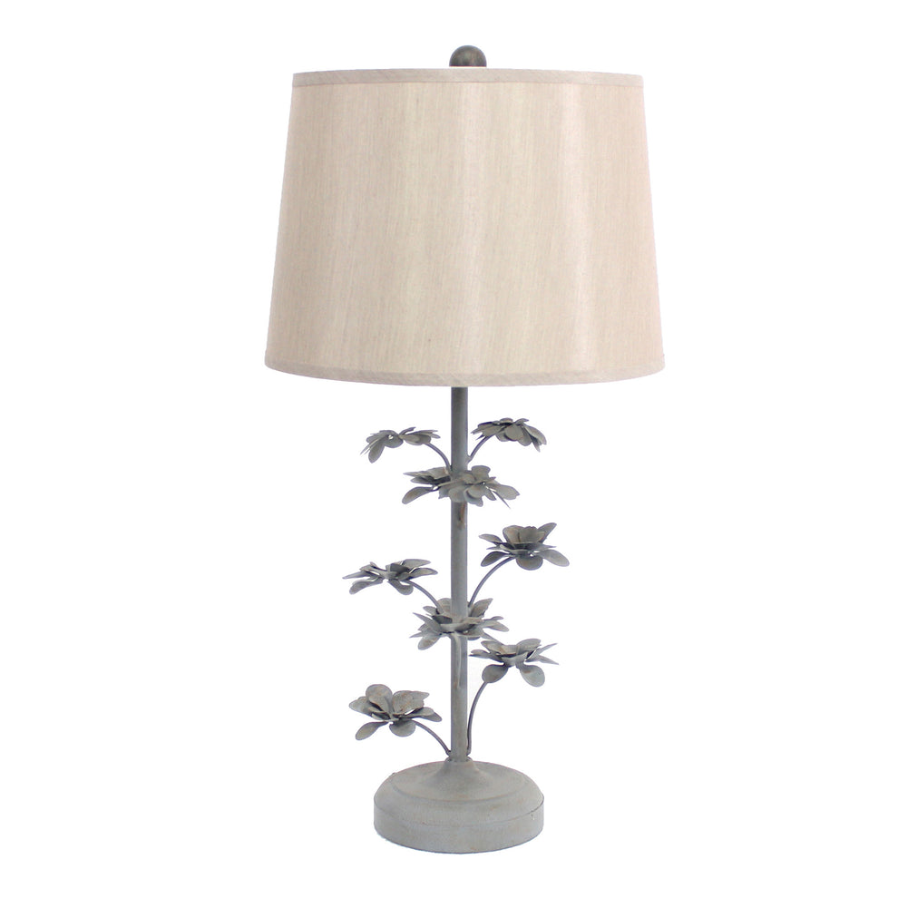 Gray Rustic Flowering Tree - Table Lamp By Homeroots | Table Lamps | Modishstore - 2