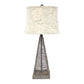 Tan Industrial Metal With Gentle Linen Shade - Table Lamp By Homeroots | Table Lamps | Modishstore