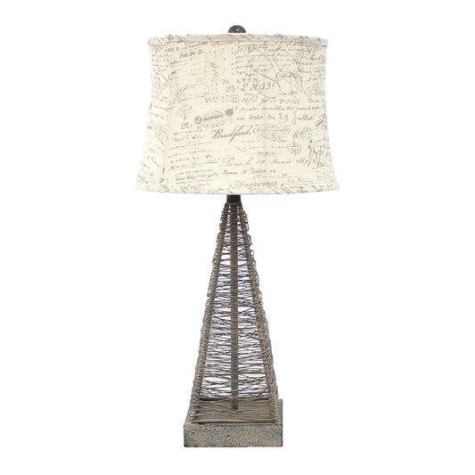 Tan Industrial Metal With Gentle Linen Shade - Table Lamp By Homeroots | Table Lamps | Modishstore