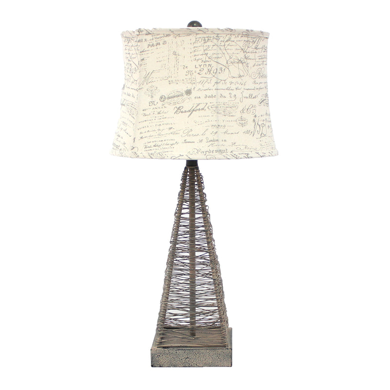 Tan Industrial Metal With Gentle Linen Shade - Table Lamp By Homeroots | Table Lamps | Modishstore