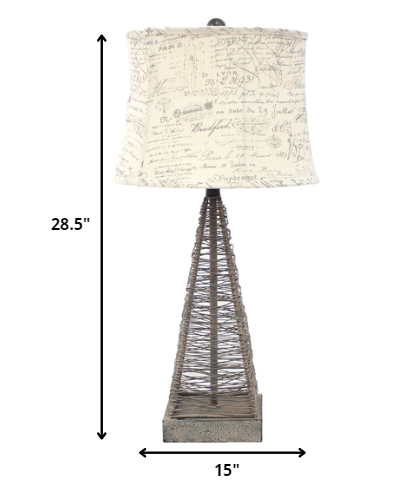 Tan Industrial Metal With Gentle Linen Shade - Table Lamp By Homeroots | Table Lamps | Modishstore - 5