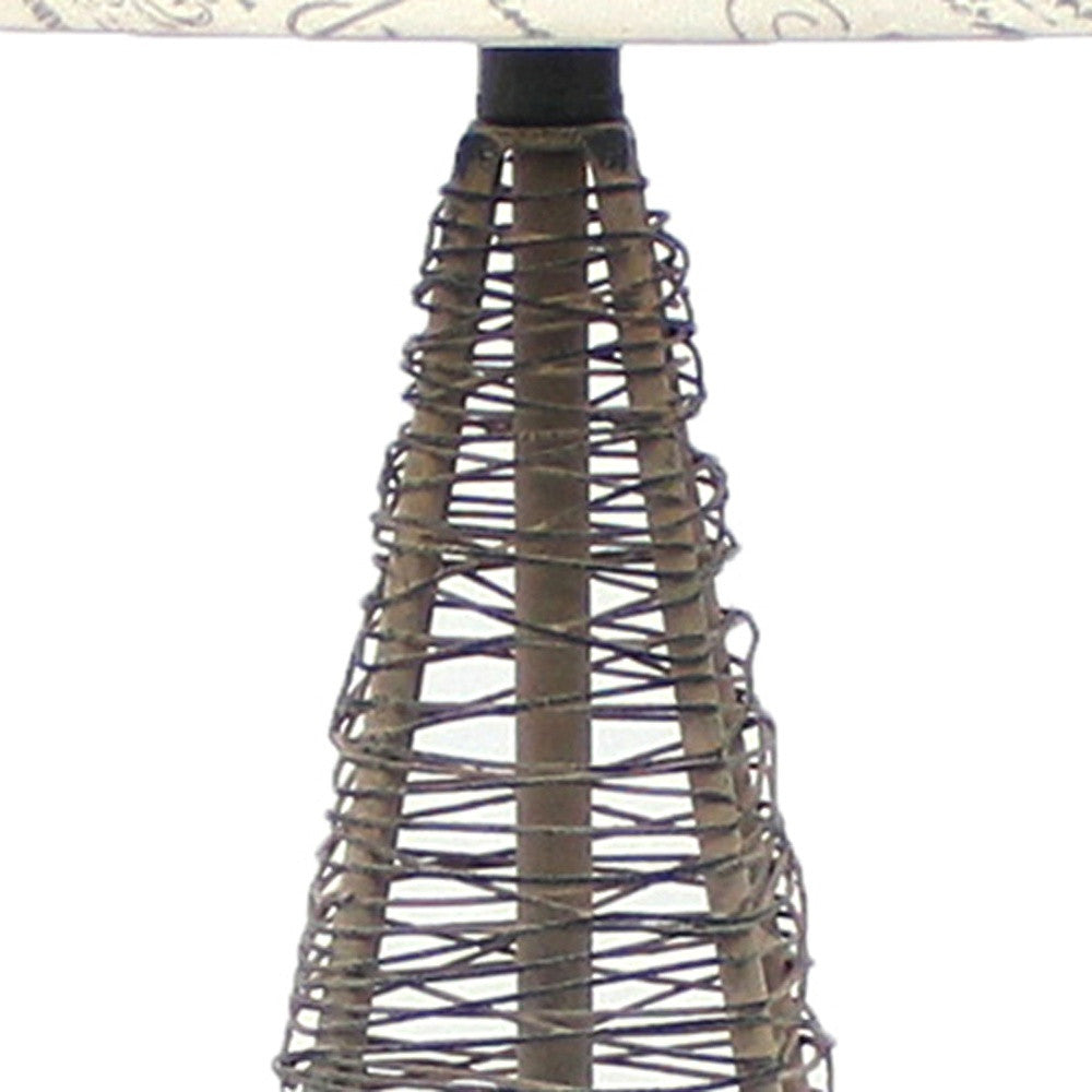 Tan Industrial Metal With Gentle Linen Shade - Table Lamp By Homeroots | Table Lamps | Modishstore - 3