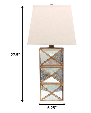 Gold Modern Illusionary Mirrored Base - Table Lamp By Homeroots | Table Lamps | Modishstore - 5