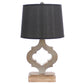 Black Traditional Wooden Linen Shade - Table Lamp By Homeroots