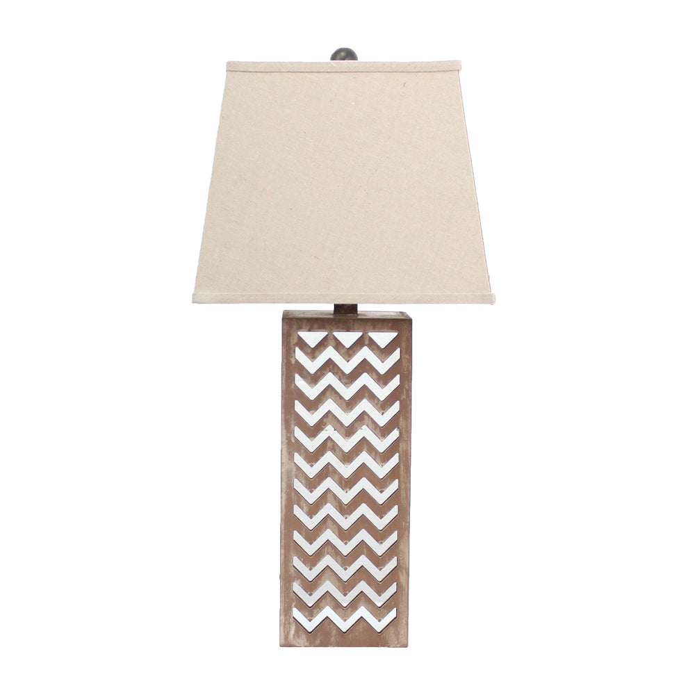 Tan Metal Mirror - Table Lamp By Homeroots | Table Lamps | Modishstore - 2