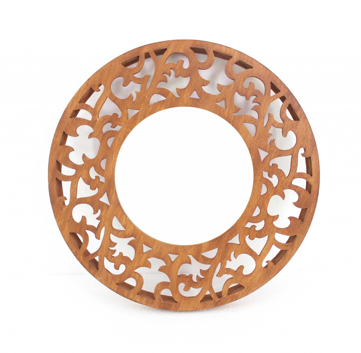 Brown Traditional Wooden - Wall Mirror By Homeroots | Mirrors | Modishstore