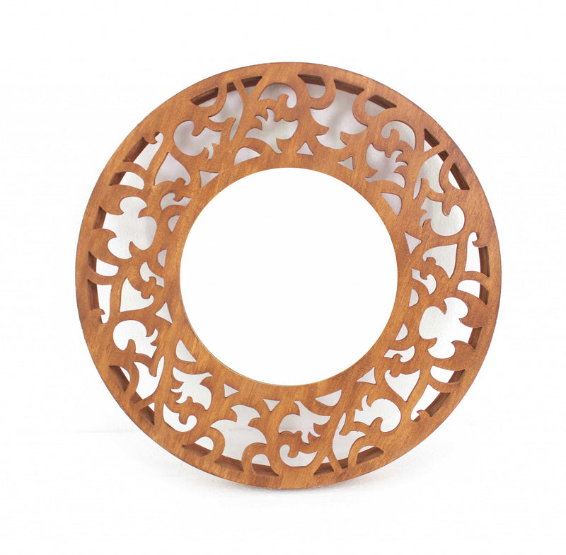 Brown Traditional Wooden - Wall Mirror By Homeroots | Mirrors | Modishstore