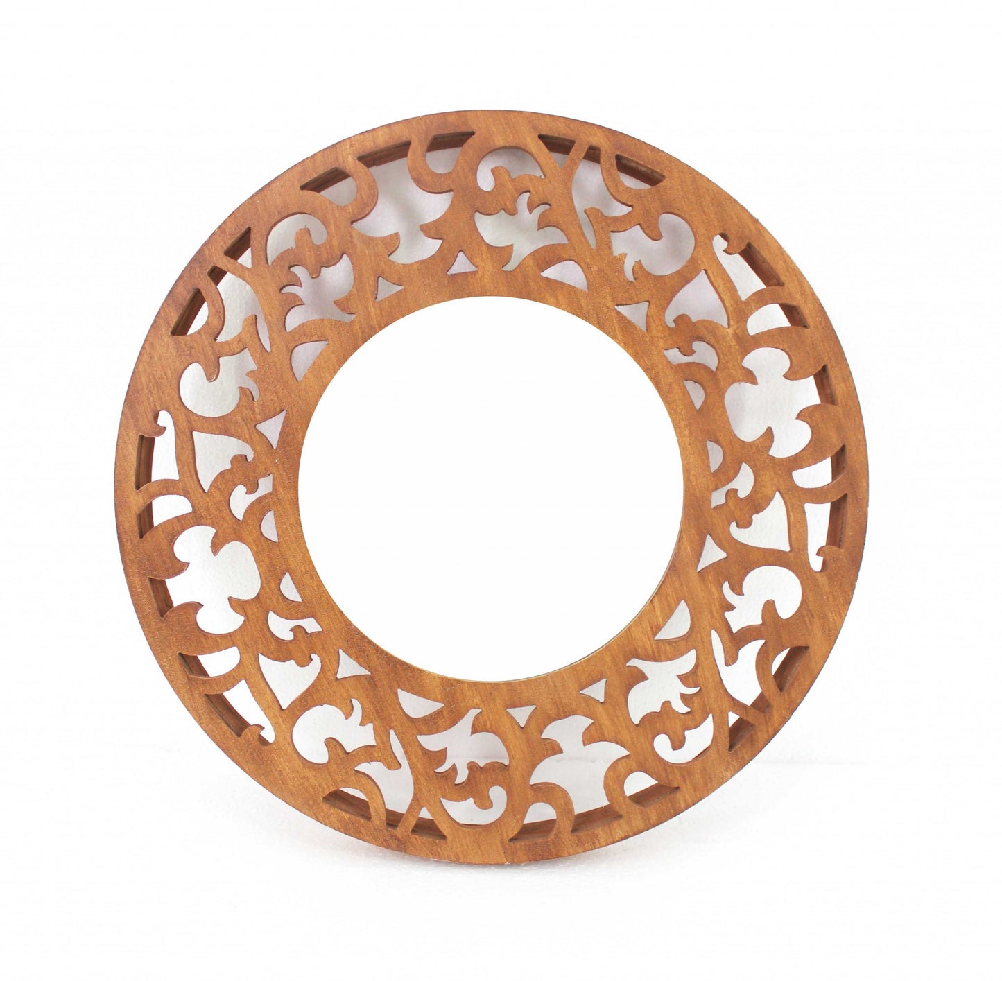 Brown Traditional Wooden - Wall Mirror By Homeroots | Mirrors | Modishstore - 3