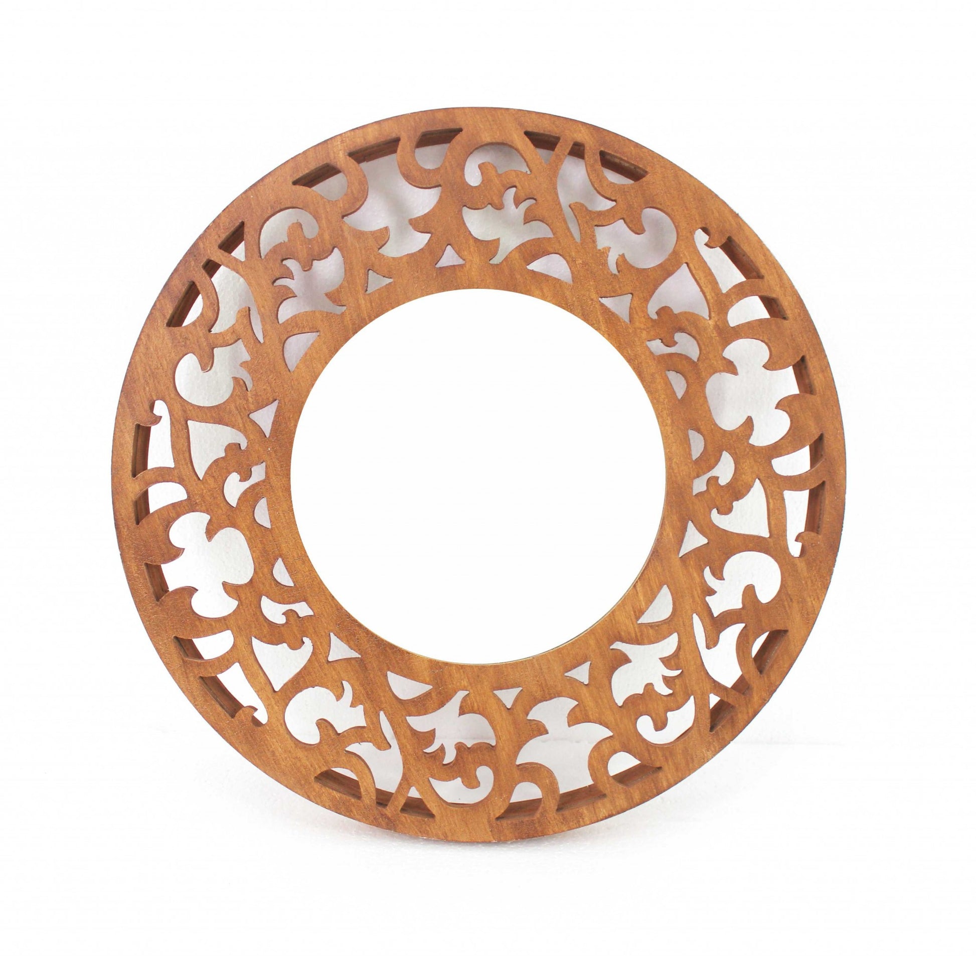 Brown Traditional Wooden - Wall Mirror By Homeroots | Mirrors | Modishstore - 3