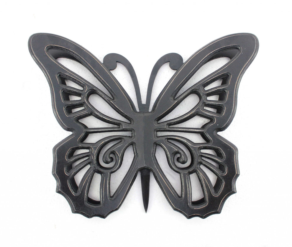 Black Rustic Butterfly Wooden Wall Decor By Homeroots | Animals & Pets | Modishstore - 2