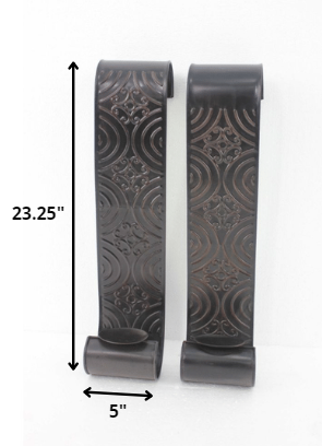 Brown, Vintage, Metal - Wall Candle Holder Sconce Set By Homeroots | Candle Holders | Modishstore - 2