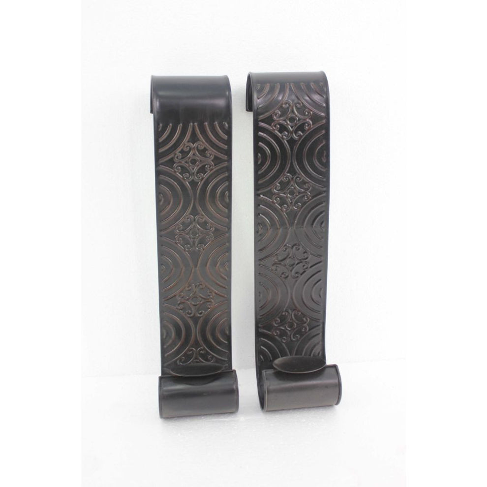 Brown, Vintage, Metal - Wall Candle Holder Sconce Set By Homeroots | Candle Holders | Modishstore - 3