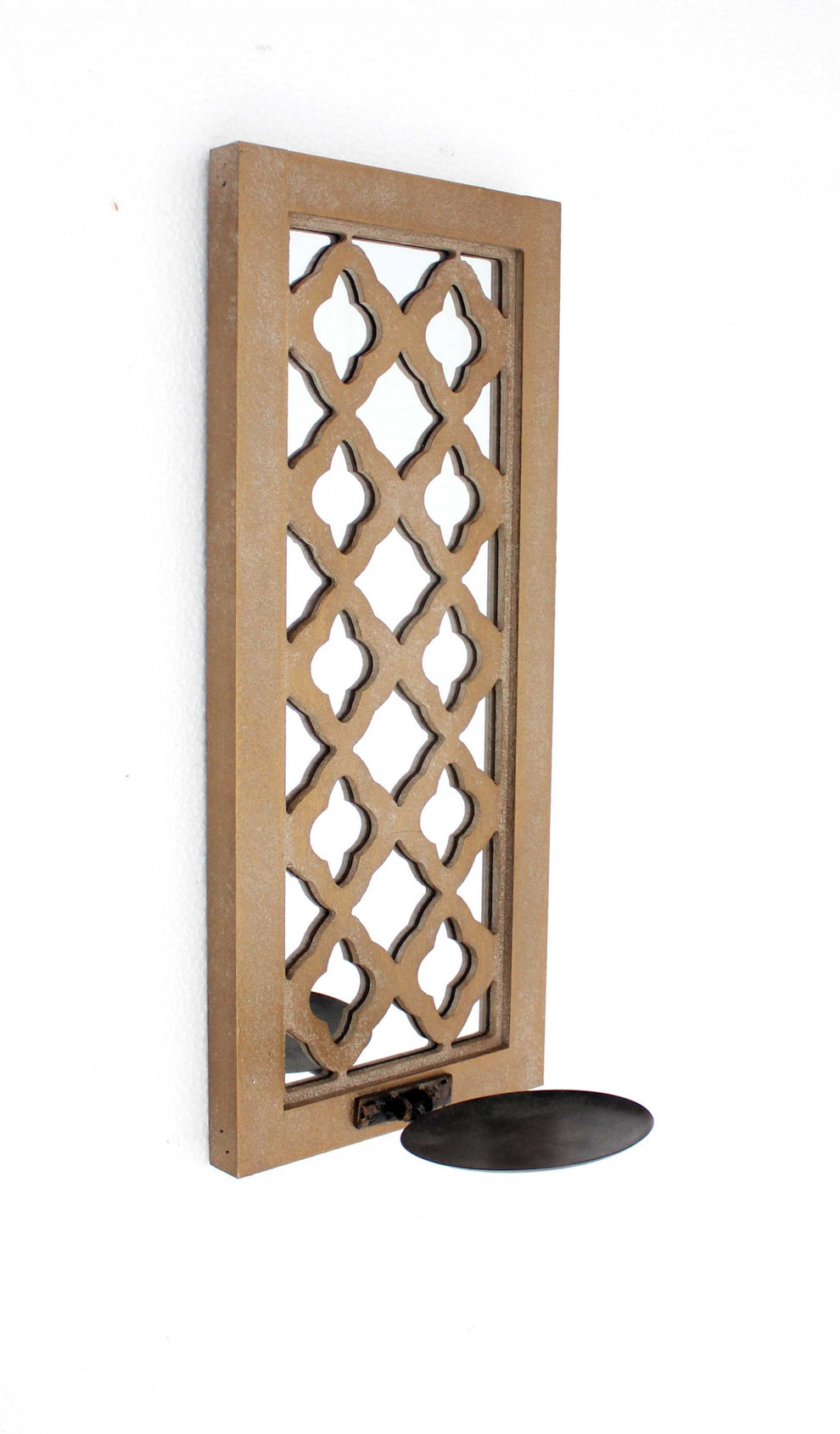 Tan Wooden Cross - Candle Holder Sconce By Homeroots | Candle Holders | Modishstore - 3