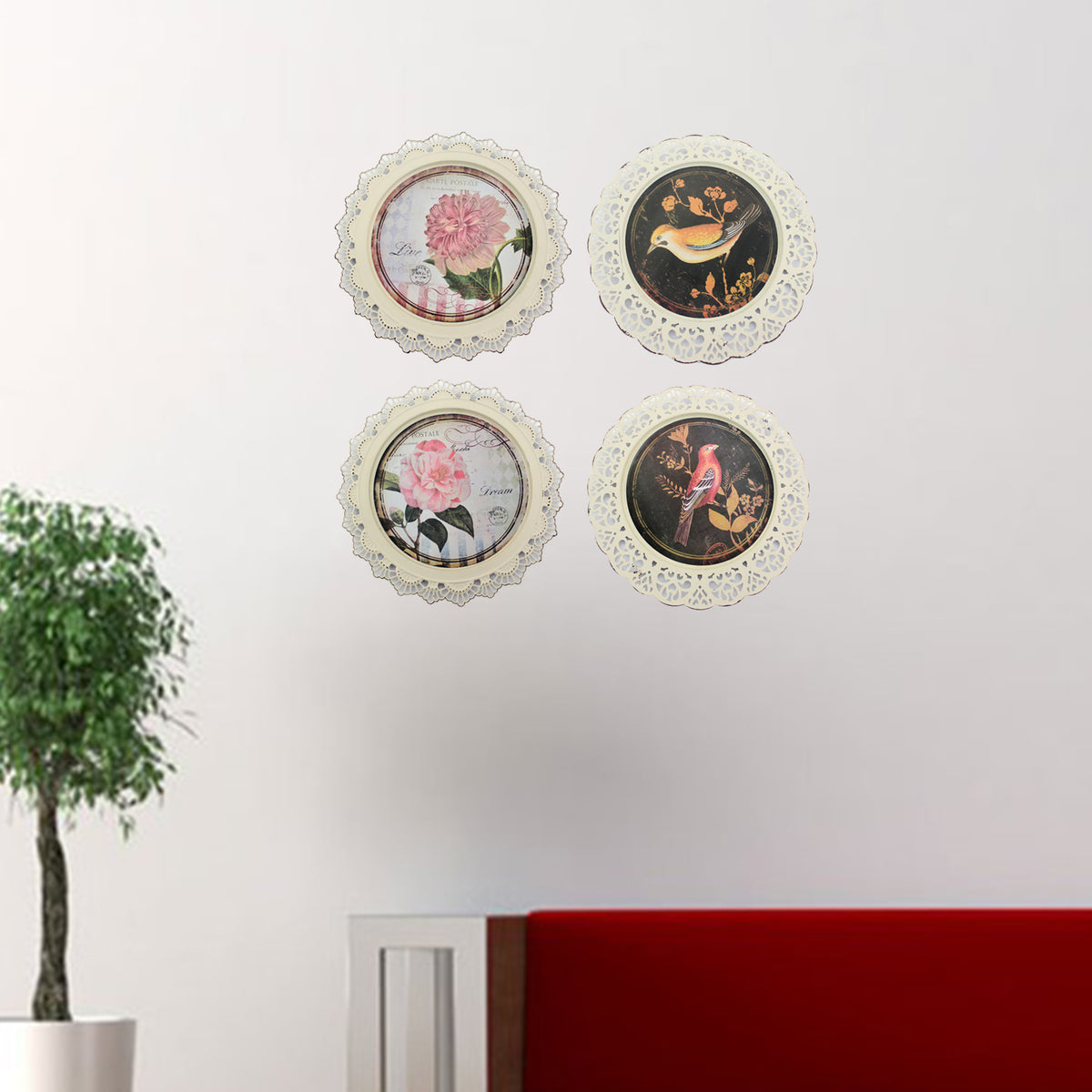 Multi-Color Traditional Metal Plate - Wall Decor By Homeroots | Wall Decor | Modishstore