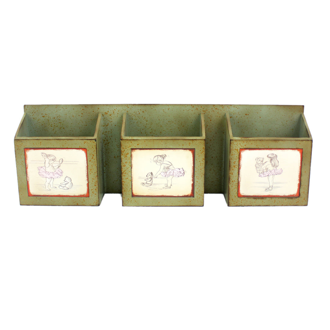 Green Rustic Horizontal - Newspaper & Magazine Rack By Homeroots | Hooks & Racks | Modishstore