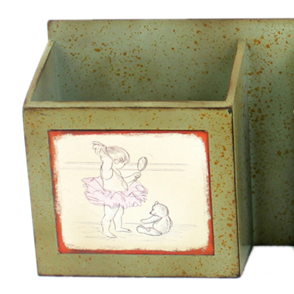 Green Rustic Horizontal - Newspaper & Magazine Rack By Homeroots | Hooks & Racks | Modishstore - 3