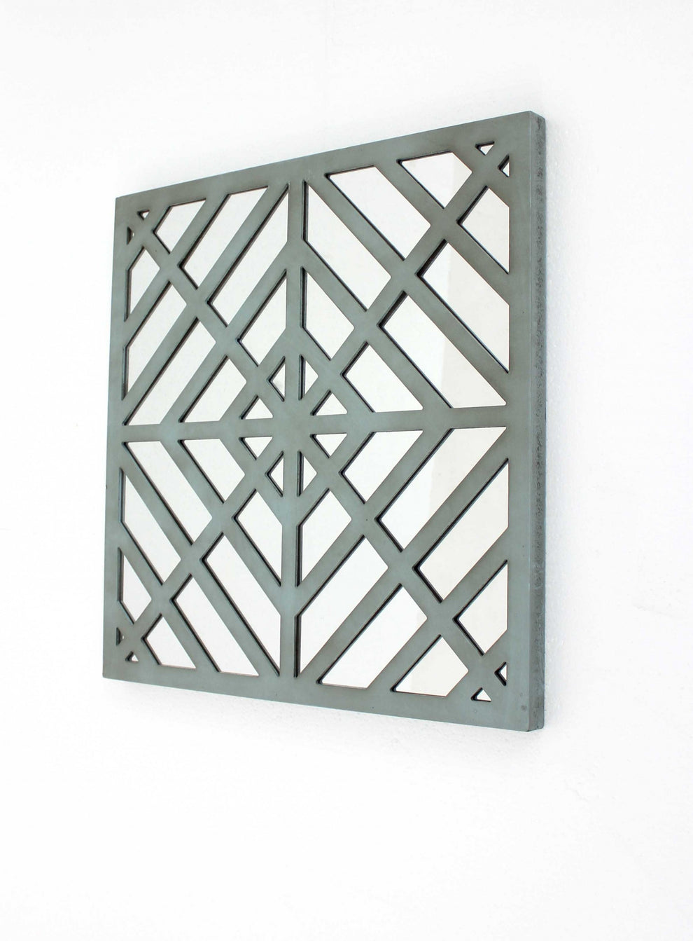 Blue Mirrored Square Wooden Wall Decor By Homeroots | Wall Decor | Modishstore - 2