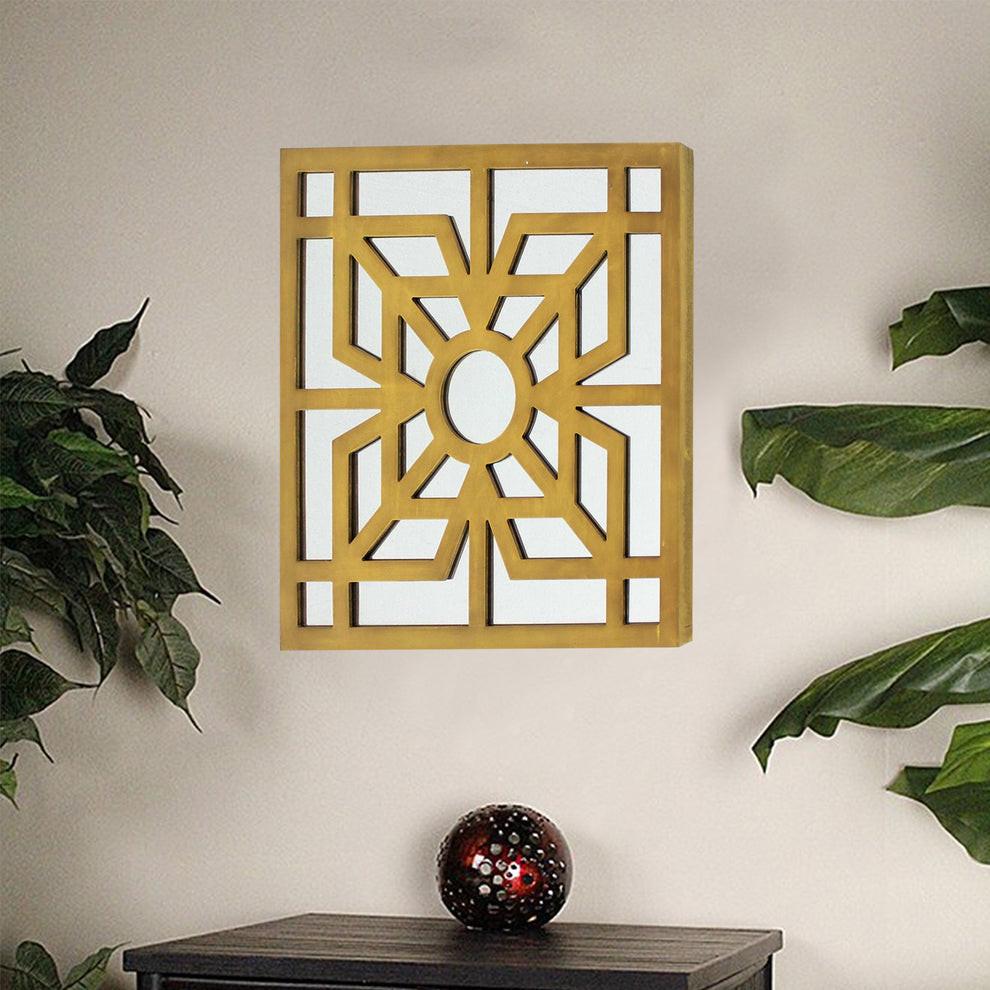 Blue Mirrored Square Wooden Wall Decor By Homeroots | Wall Decor | Modishstore - 4