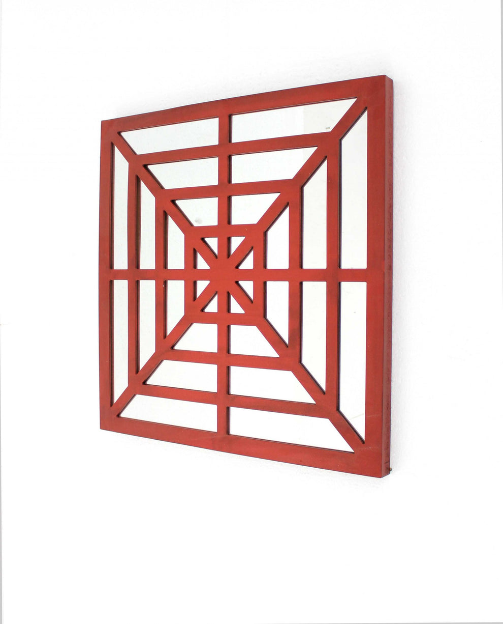Blue Mirrored Square Wooden Wall Decor By Homeroots | Wall Decor | Modishstore - 5