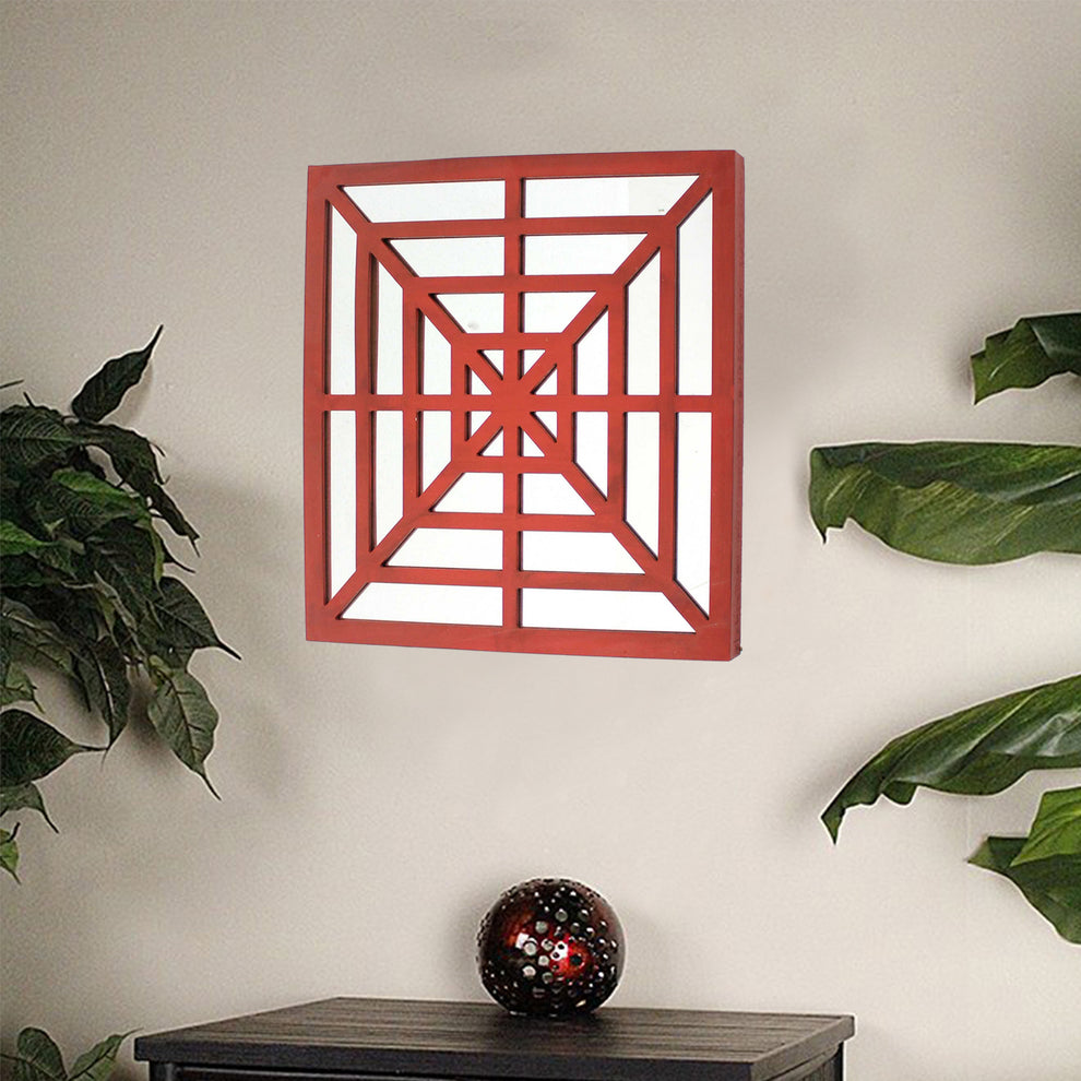 Blue Mirrored Square Wooden Wall Decor By Homeroots | Wall Decor | Modishstore - 6