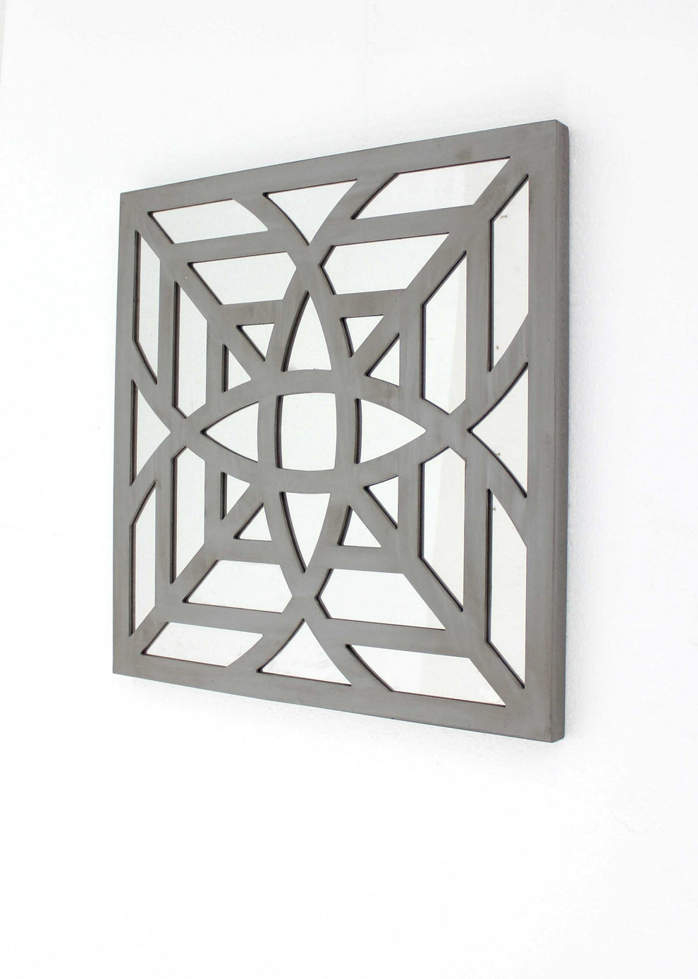 Blue Mirrored Square Wooden Wall Decor By Homeroots | Wall Decor | Modishstore - 7