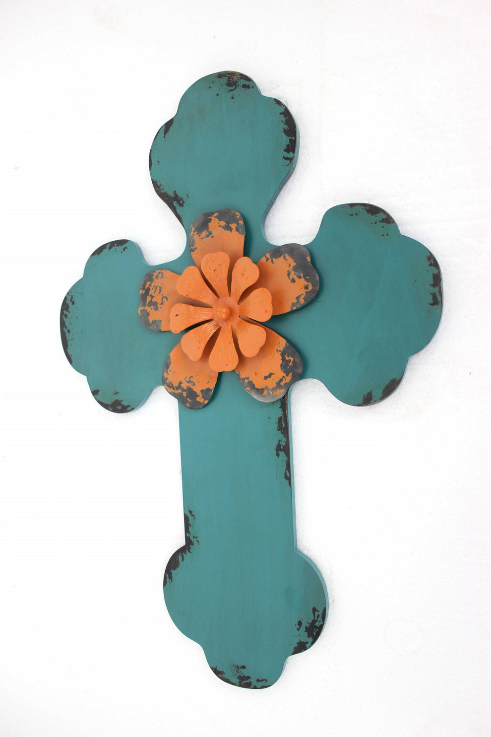 Blue Rustic Cross Wooden - Wall Decor By Homeroots | Wall Decor | Modishstore - 2