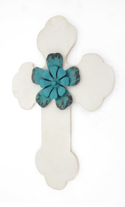 Blue Rustic Cross Wooden - Wall Decor By Homeroots | Wall Decor | Modishstore - 3