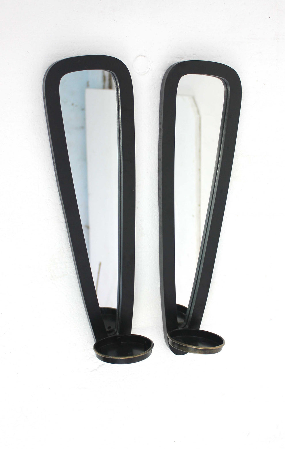 Black Wooden - Candle Holder Sconce Set By Homeroots | Candle Holders | Modishstore - 3