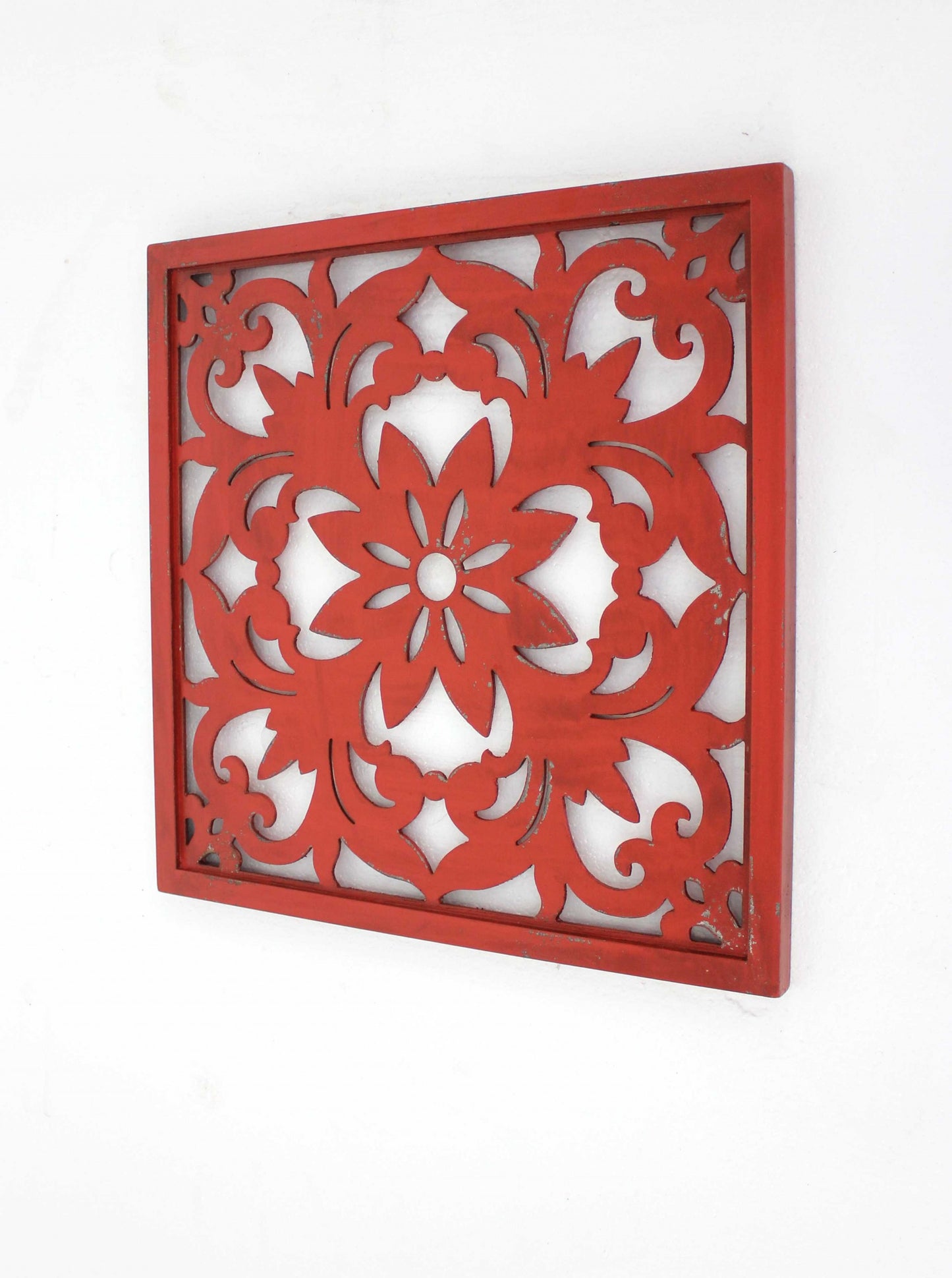 Red Vintage Floral - Wall Plaque By Homeroots | Wall Decor | Modishstore