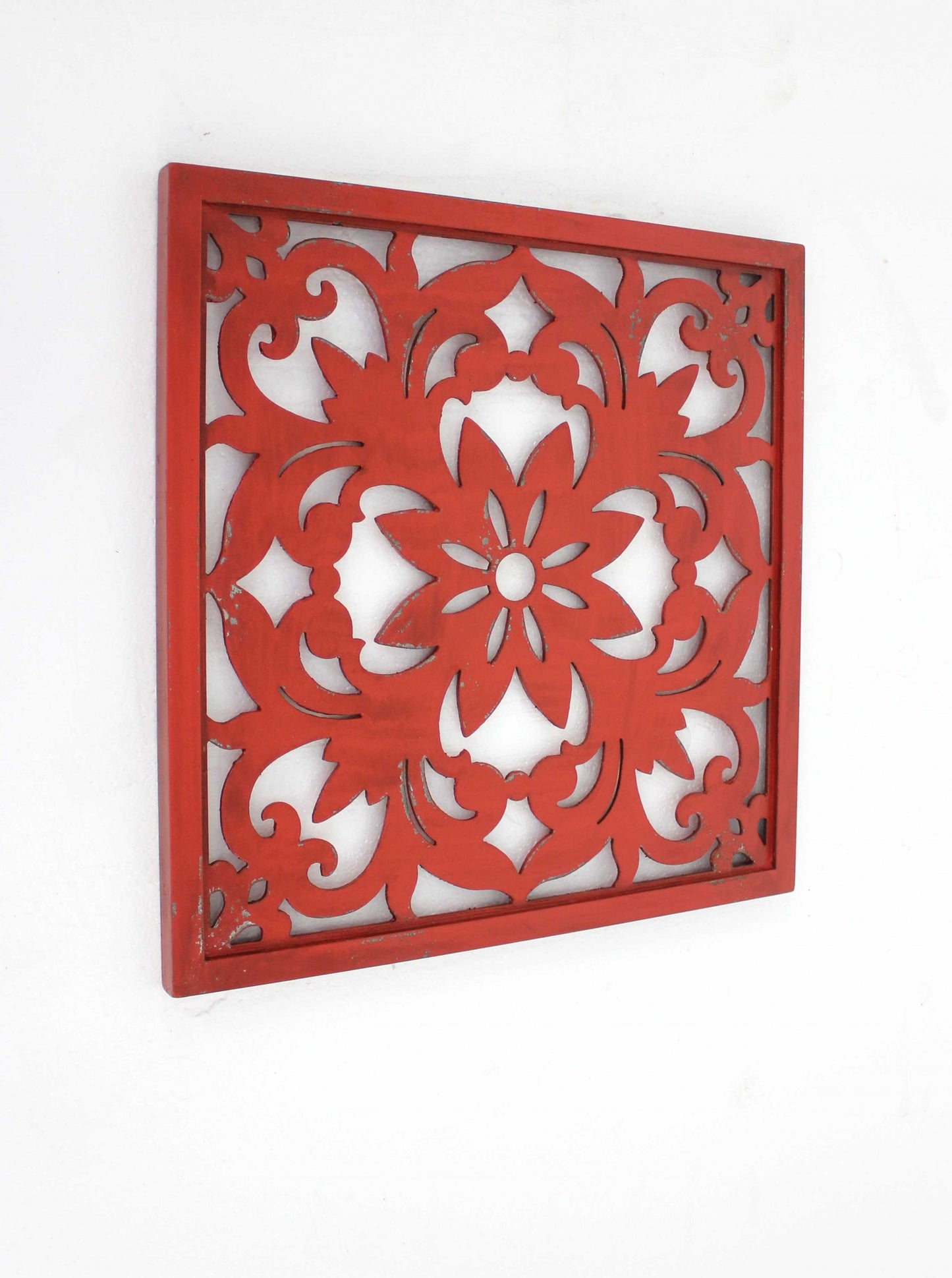 Red Vintage Floral - Wall Plaque By Homeroots | Wall Decor | Modishstore - 3
