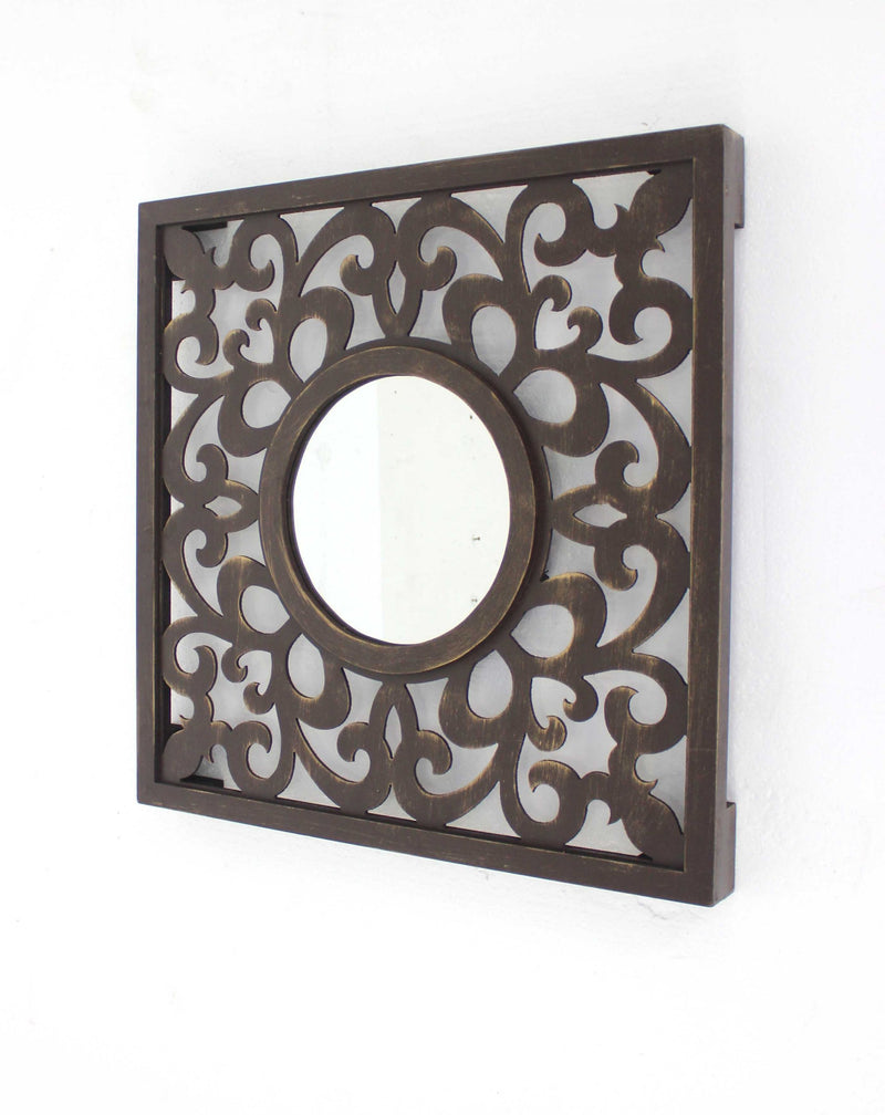 Brown Vintage - Wall Mirror By Homeroots | Mirrors | Modishstore
