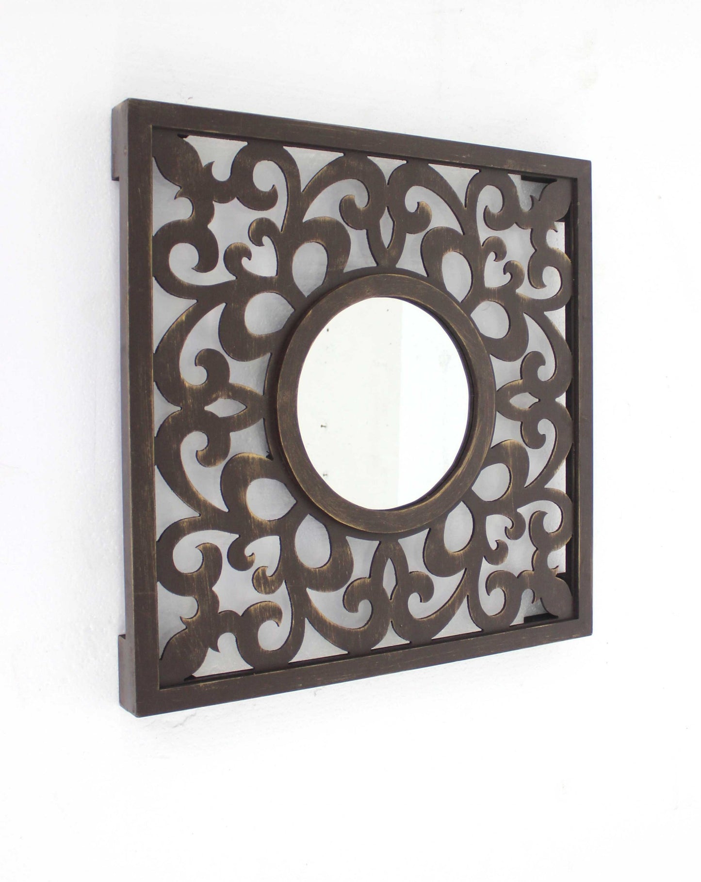 Brown Vintage - Wall Mirror By Homeroots | Mirrors | Modishstore - 3