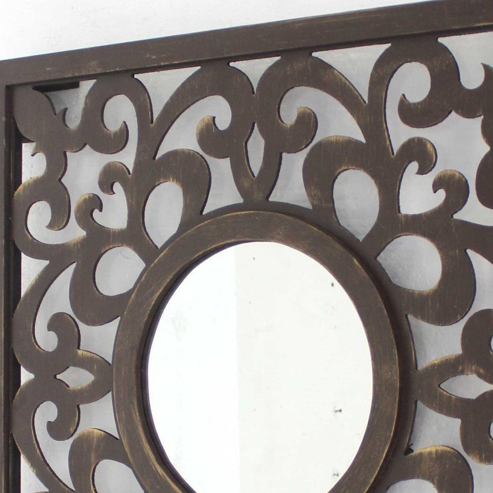 Brown Vintage - Wall Mirror By Homeroots | Mirrors | Modishstore - 5