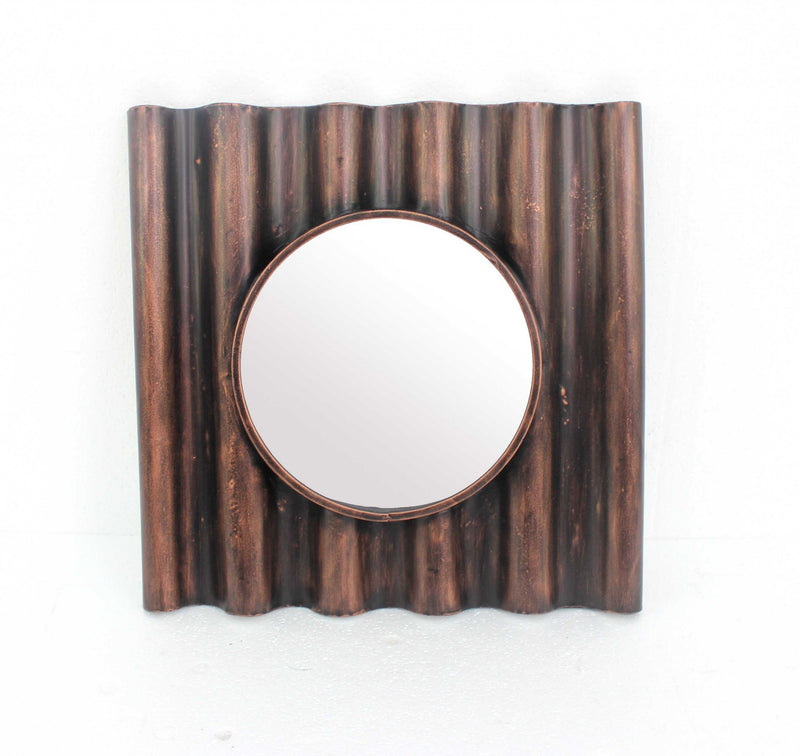 Bronze Panpipe-Like Wooden Cosmetic - Mirror By Homeroots | Mirrors | Modishstore