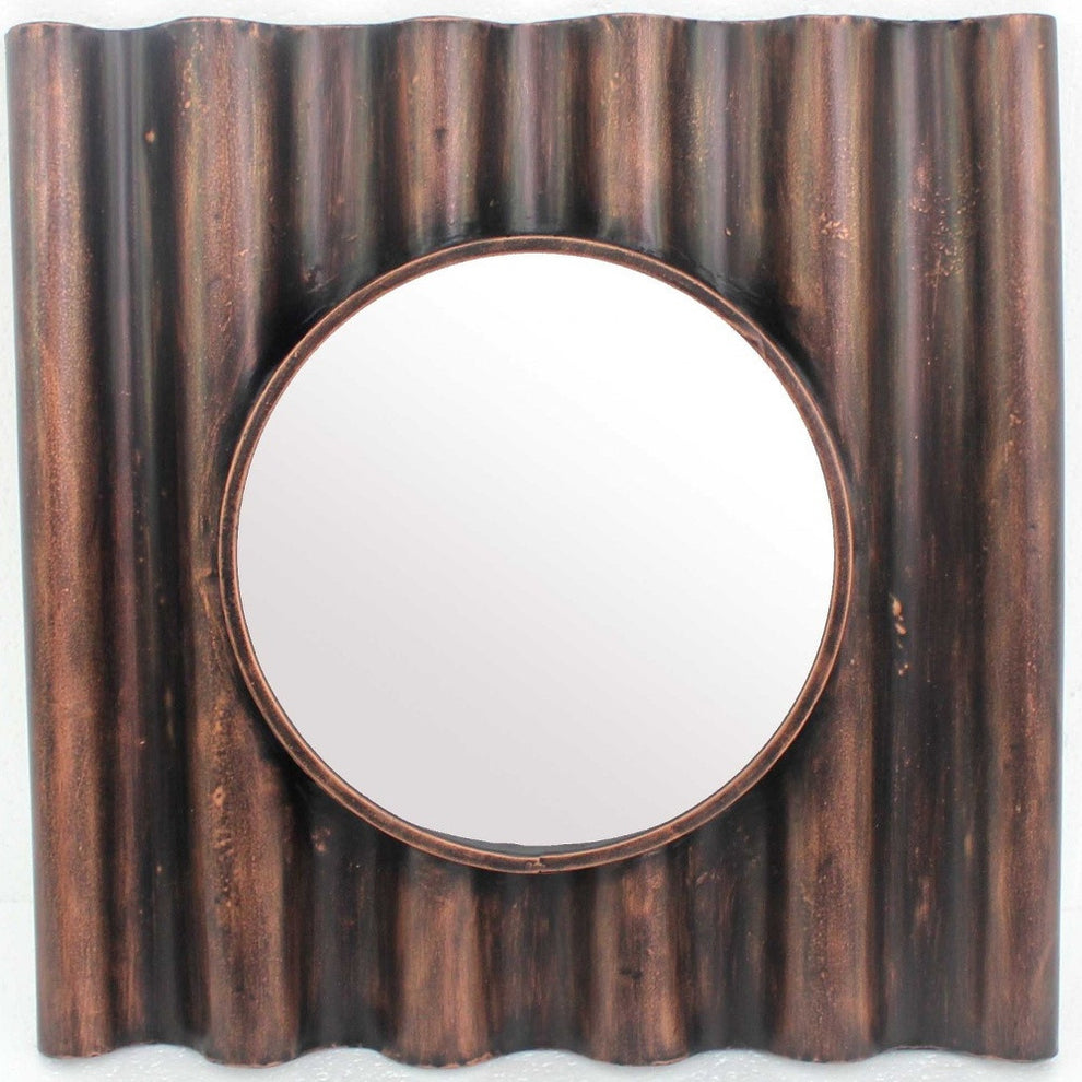 Bronze Panpipe-Like Wooden Cosmetic - Mirror By Homeroots | Mirrors | Modishstore - 4