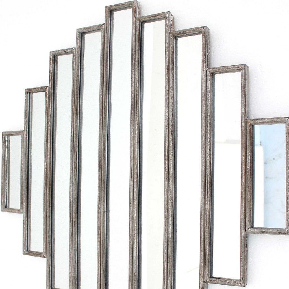 Silver Rustic Multi Mirrored Wall Sculpture By Homeroots | Wall Decor | Modishstore - 4