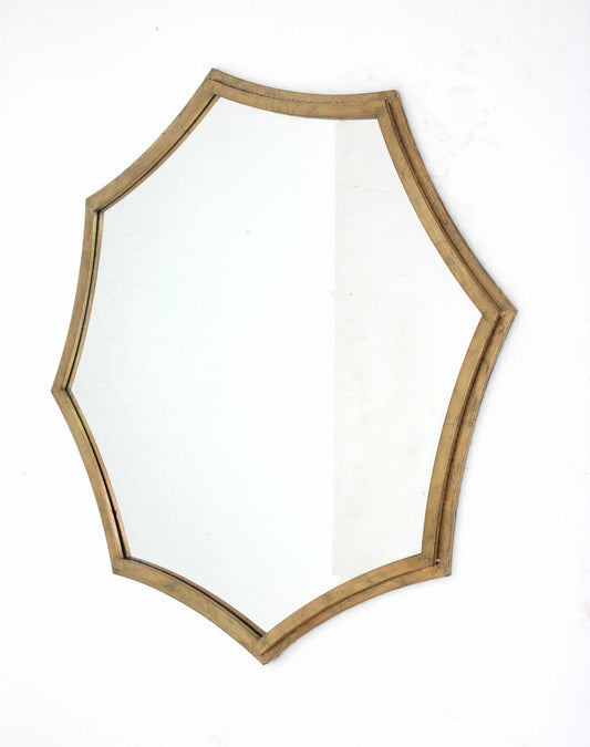 Gold Curved Hexagon Frame Cosmetic Mirror By Homeroots | Mirrors | Modishstore