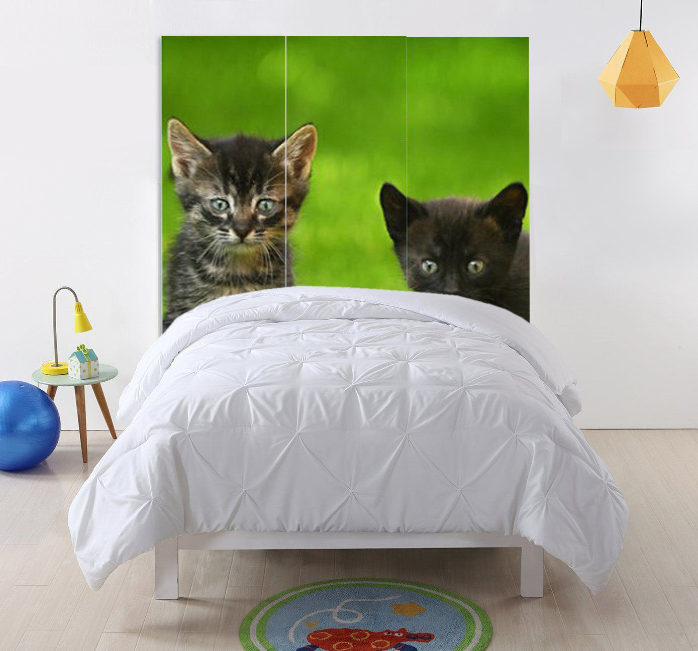 Multi Color Wood Canvas Curious Cat Screen By Homeroots | Room Dividers | Modishstore - 4