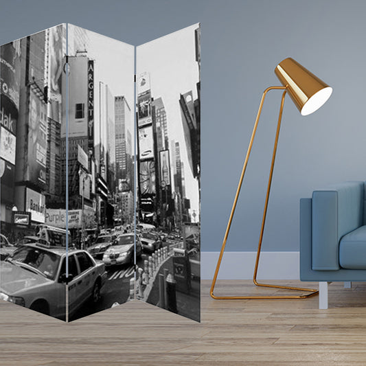Multi Color Wood Canvas New York City Screen By Homeroots | Room Dividers | Modishstore - 2