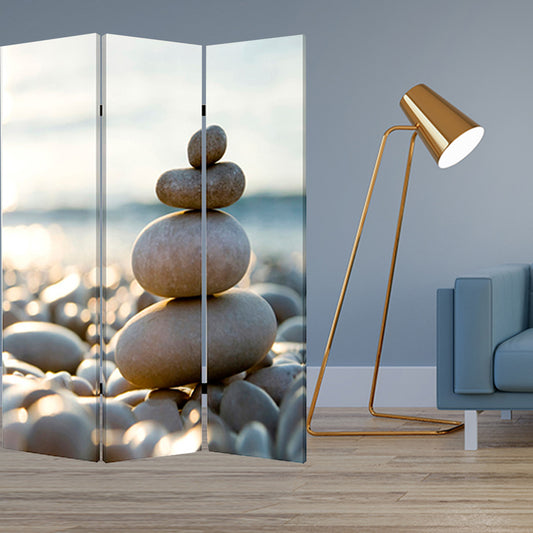 Multi Color Wood Canvas Spa Screen By Homeroots | Room Dividers | Modishstore