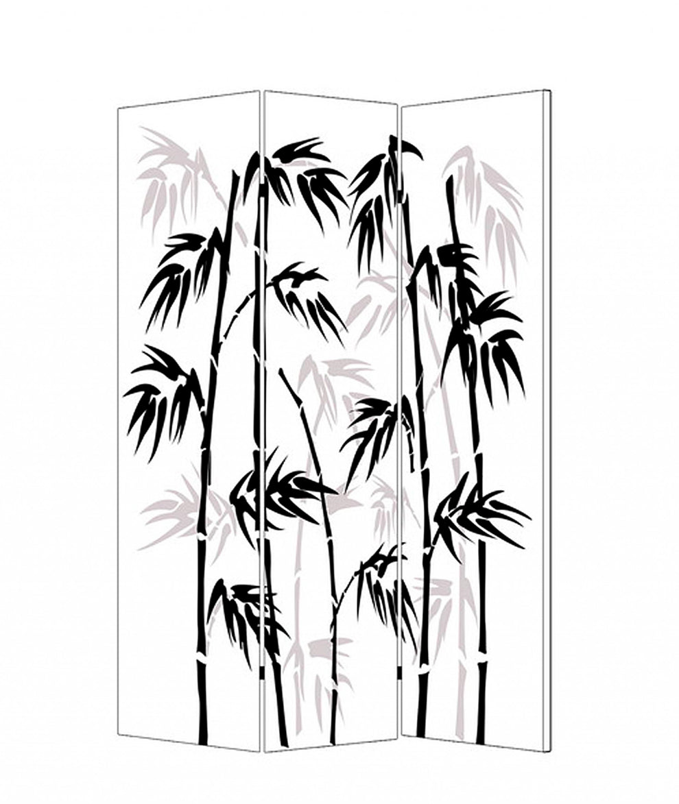 Multi Color Wood Canvas Bamboo Leaf Screen By Homeroots | Room Dividers | Modishstore - 2