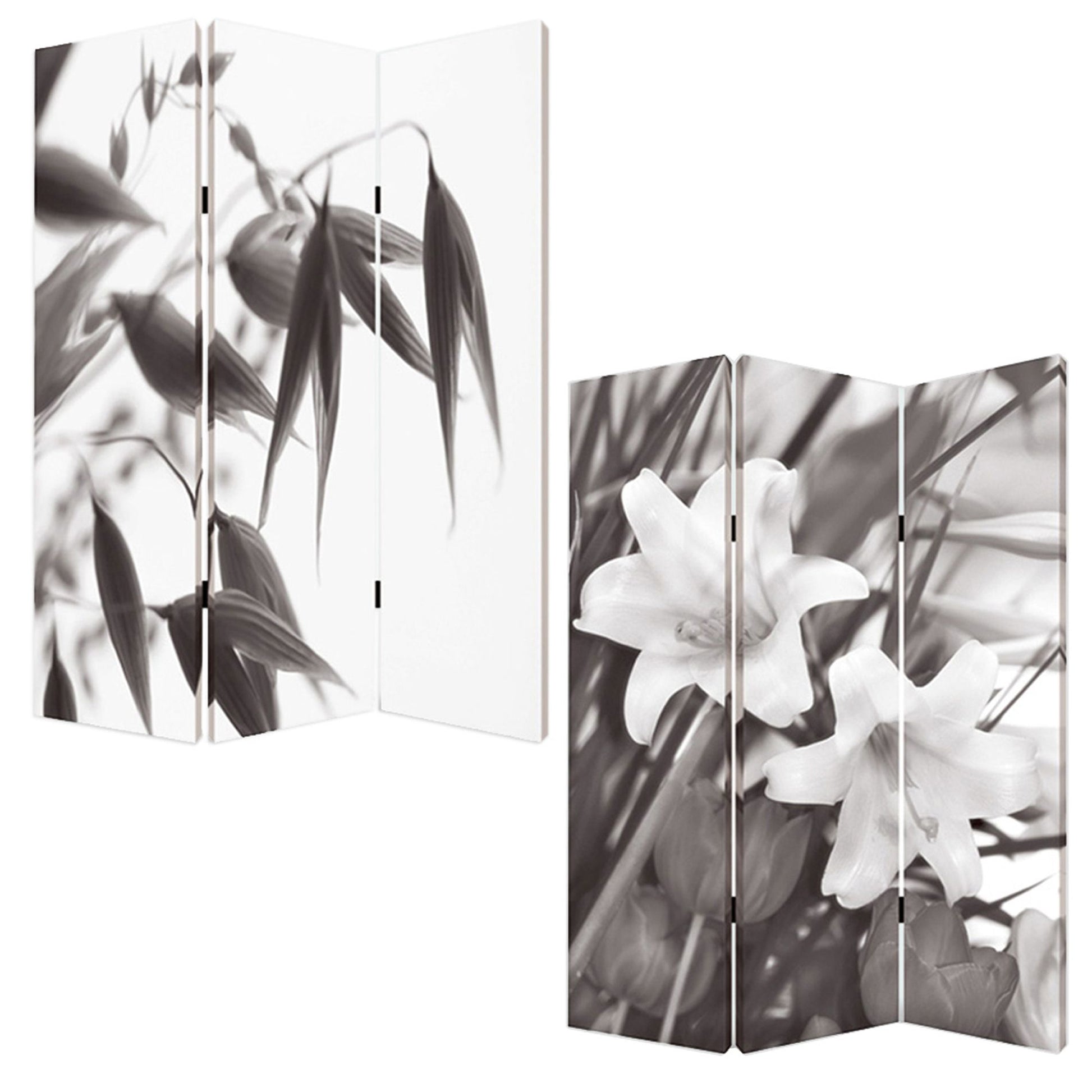 Multi Color Wood Canvas Screen By Homeroots | Room Dividers | Modishstore - 3